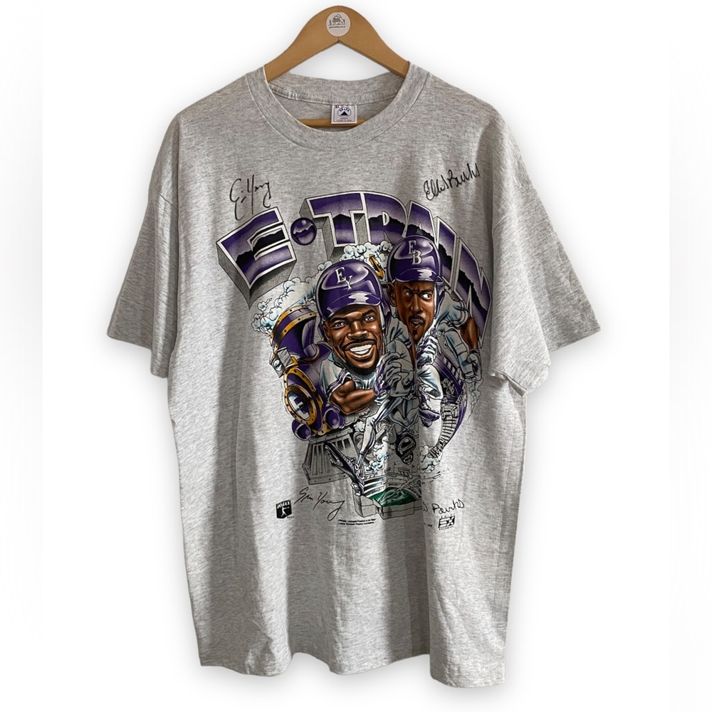 Vintage Autographed Colorado Rockies, E-train graphic T-shirt XL - Picture 1 of 9